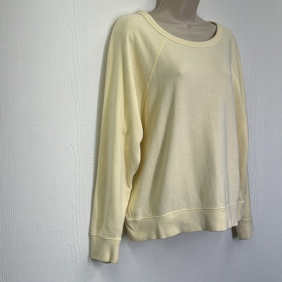 EVERLANE - Light Yellow Lightweight Long Sleeve Crewneck Sweatshirt Size Large - Picture 3 of 8